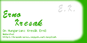 erno kresak business card